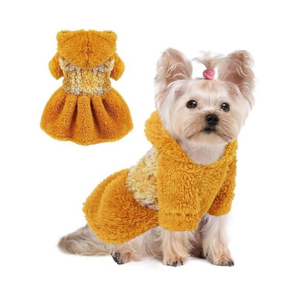 NEW Dog Sweaters Dress Hoodie Fuzzy Fleece Puppy M - Picture 1 of 9